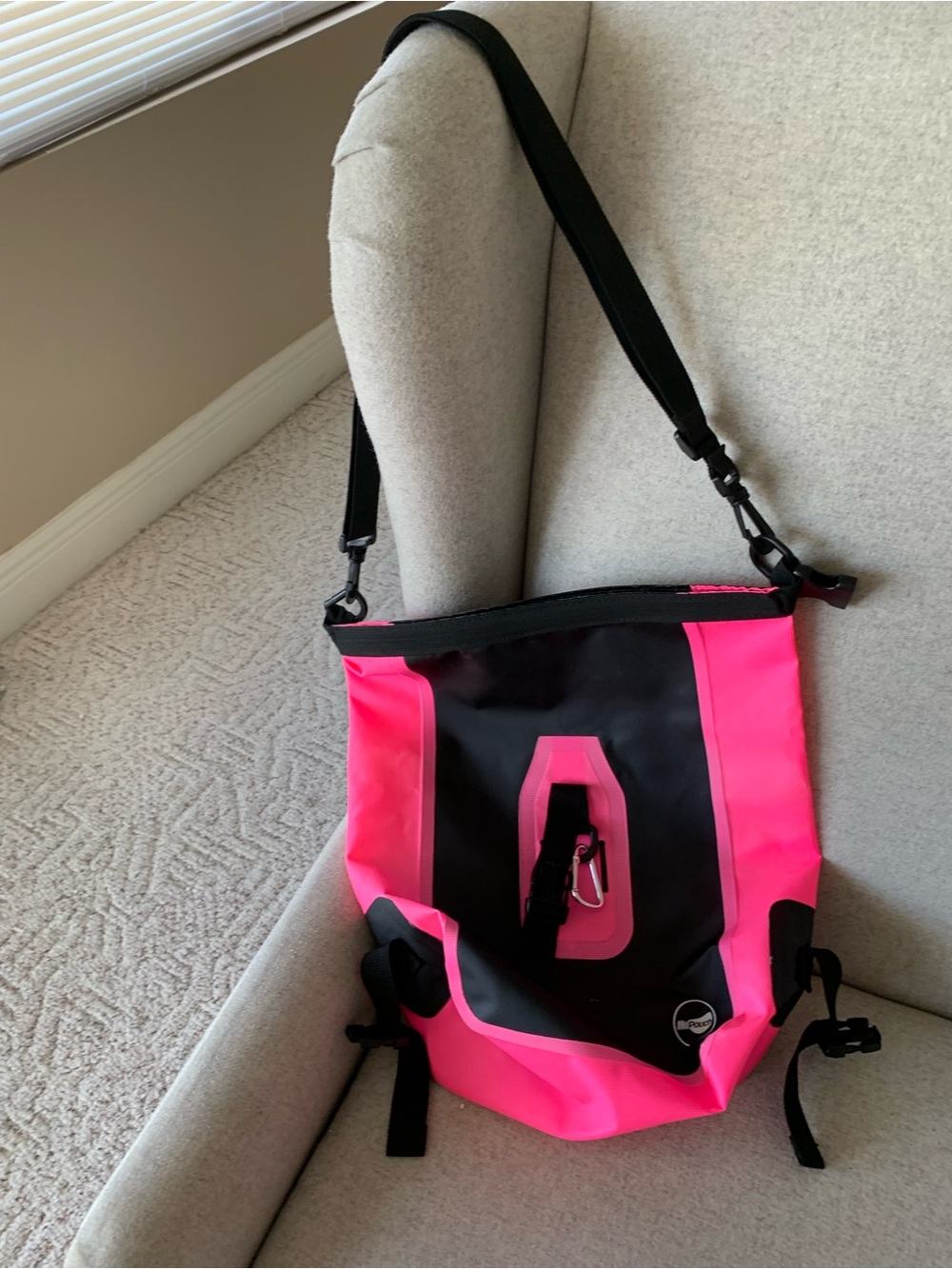 Neon Pink and Black Waterproof Crossbody Bag  Nupouch